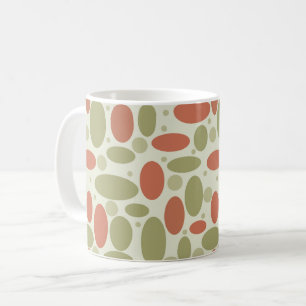 Abstrakte Retro-Braun-Beige-Grün-Meer-Kieselstein Kaffeetasse