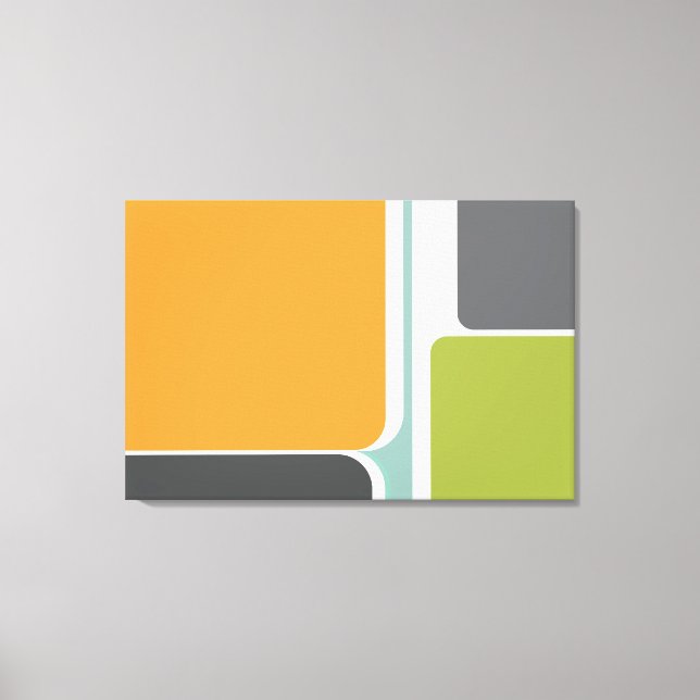 abstrakte Retro-Farbblockart geometrisch Leinwanddruck (Vorderseite)