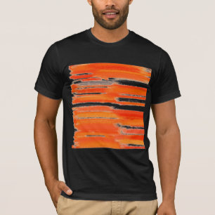 Abstrakte Retro Orange der Malerei- T-Shirt