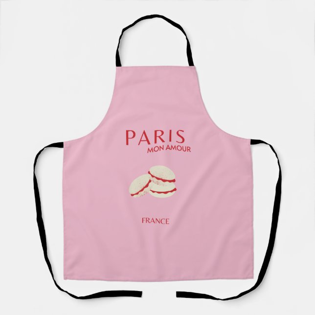 Abstrakte Retro Pastel Paris Pink an Pasta Travel Schürze (Vorderseite)