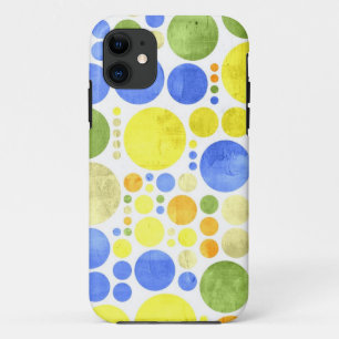 Abstrakte Retro Polka Dots   Abstrakte Malerei iPhone 11 Hülle