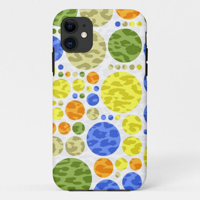 Abstrakte Retro Polka Dots | Leopard Print Case-Mate iPhone Hülle (Rückseite)