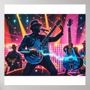 Abstrakte Retro-Pop-Musikinstrumente Poster