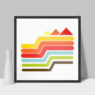 Abstrakte Retro-Pyramiden Poster
