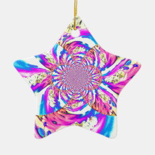 Abstrakte retro rosa florale Mandala rosa Orchidee Keramikornament