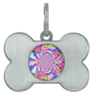 Abstrakte retro rosa florale Mandala rosa Orchidee Tiermarke