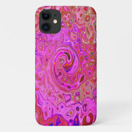 Abstrakte Retro-Swirbel in rosa Marmorfarben Case-Mate iPhone Hülle