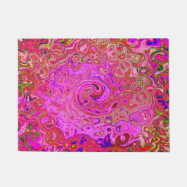 Abstrakte Retro-Swirbel in rosa Marmorfarben Fußmatte