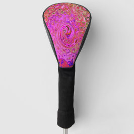 Abstrakte Retro-Swirbel in rosa Marmorfarben Golf Headcover