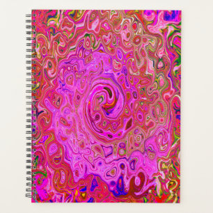 Abstrakte Retro-Swirbel in rosa Marmorfarben Planer