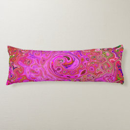 Abstrakte Retro-Swirbel in rosa Marmorfarben Seitenschläferkissen