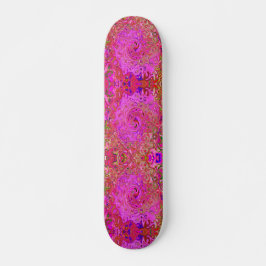 Abstrakte Retro-Swirbel in rosa Marmorfarben Skateboard
