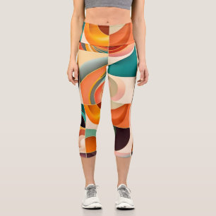 Abstrakte Retro-Trends Capri Leggings