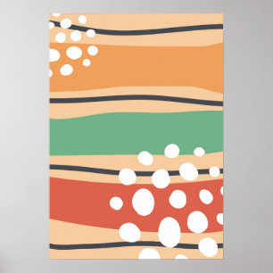Abstrakte Retro-Wave-Line-Kunst Poster