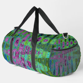 Abstrakte Retro-Waves in Pink und Blau Duffle Bag