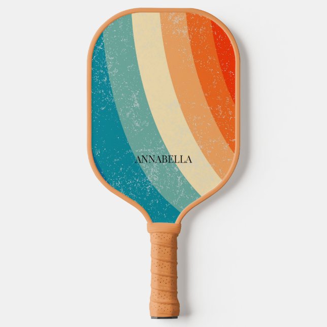Abstrakte Retro-Wavy-Linien Pickleball Schläger (Vorderseite)