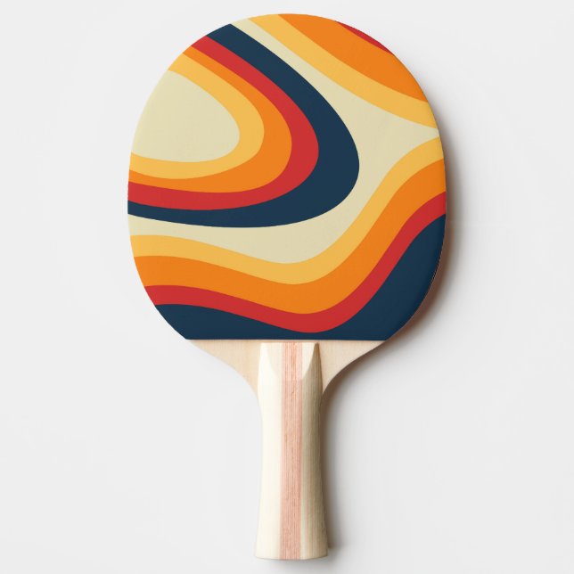 Abstrakte Retrowellen-Design Tischtennis Schläger (Vorderseite)
