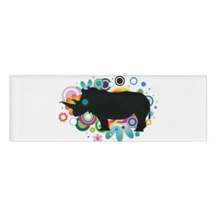 Abstrakte Rhino-Name-Markierung Namenschild
