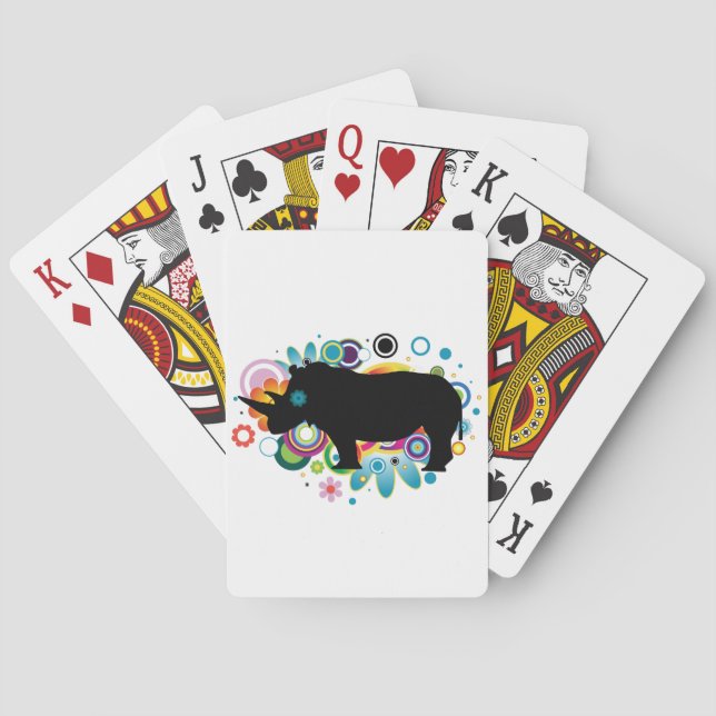 Abstrakte Rhino-Spielkarten Spielkarten (Rückseite)
