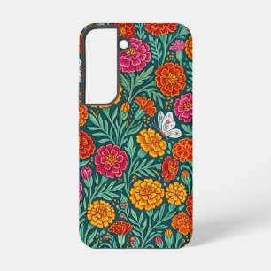 Abstrakte Ringelblumen Schmetterlinge Samsung Case Galaxy Hülle