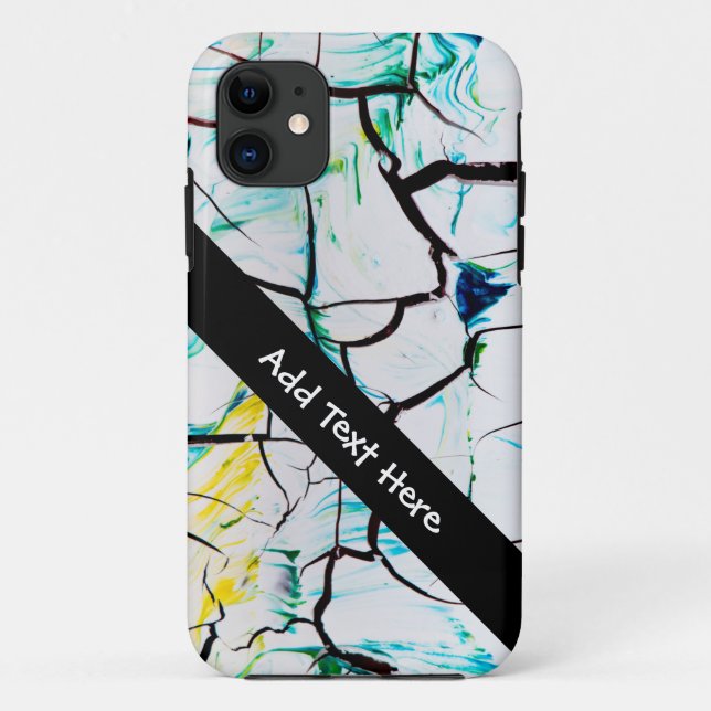 Abstrakte Risse in grün-gelb-blau Case-Mate iPhone Hülle (Rückseite)