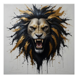 Abstrakte Roaring Lion Poster
