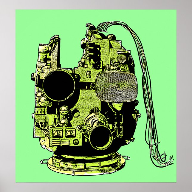 Abstrakte Robot Head Retro Colors drucken Poster (Vorne)