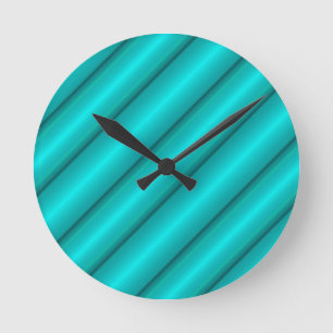 Abstrakte Röhren in Aquamarinen Runde Wanduhr