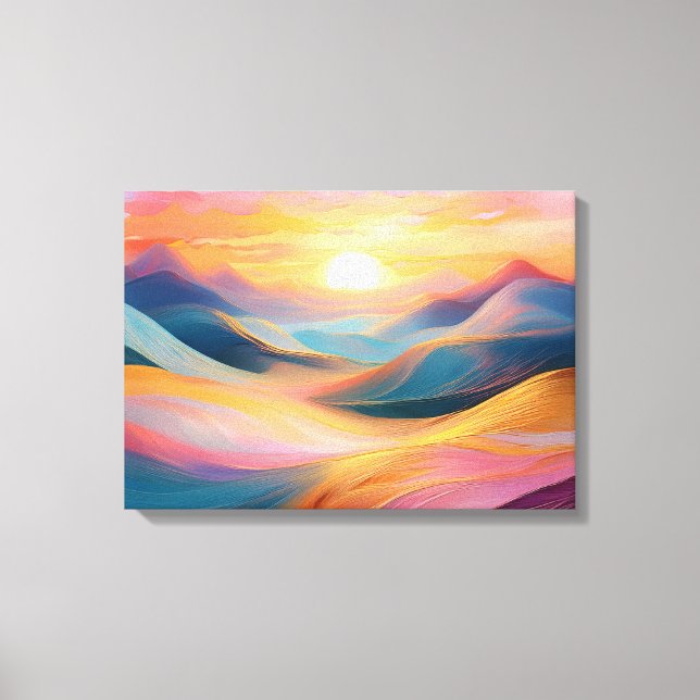 Abstrakte Rolling Hills bei Sunset Leinwanddruck (Vorderseite)