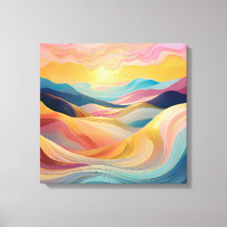Abstrakte Rolling Hills bei Sunset Leinwanddruck