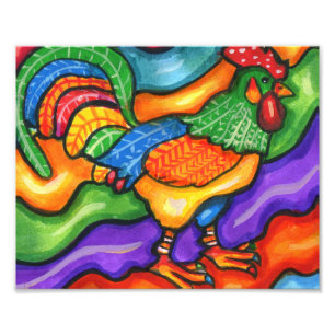Abstrakte Rooster Bird Animal Colority Fotodruck