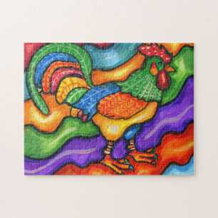 Abstrakte Rooster Bird Animal Colority Puzzle