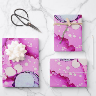 Abstrakte rosa blaue violette Geschenkpapierbögen Geschenkpapier Set