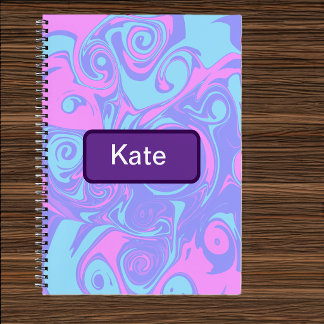 Abstrakte rosa blaue Wirbel Notizbuch