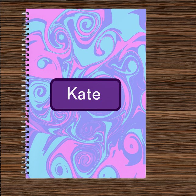 Abstrakte rosa blaue Wirbel Notizbuch (Von Creator hochgeladen)
