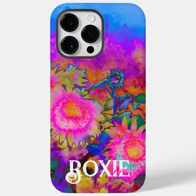 Abstrakte, rosa, blühende, rosafarbene Sonnenblume Case-Mate iPhone Hülle (Rückseite)
