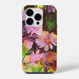 Abstrakte rosa Blume Künstlerische Dunkelheit iPhone 14 Pro Hülle