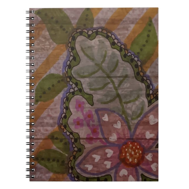 Abstrakte rosa Blume Notizblock (Vorderseite)
