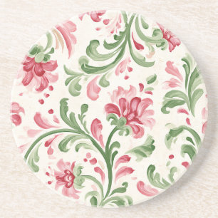 Abstrakte rosa cremefarbene Blumen Getränkeuntersetzer