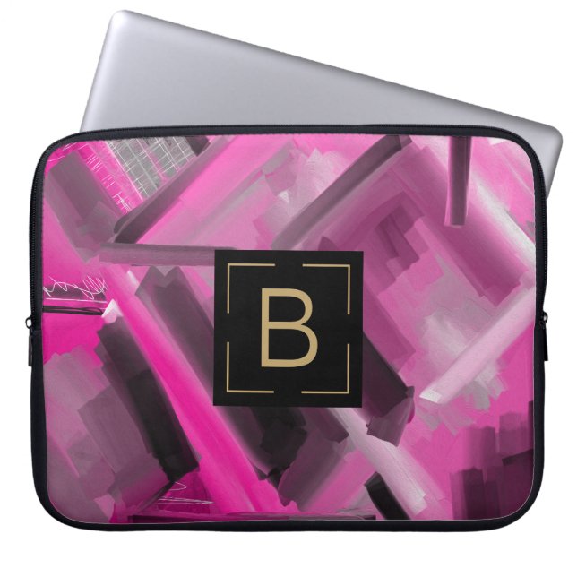 Abstrakte, rosa Formen Laptopschutzhülle (Vorderseite)