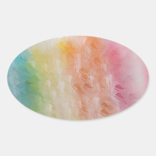 Abstrakte rosa, gelbblau, blau ovaler aufkleber