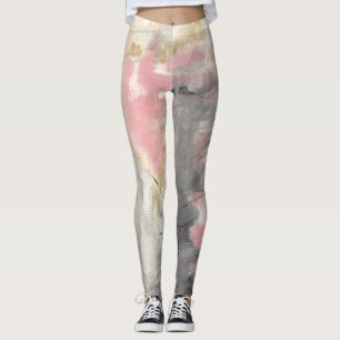 Abstrakte rosa goldfarbene Malerei Leggings