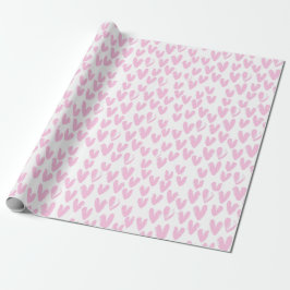 Abstrakte rosa Herzen auf Weiß Geschenkpapier