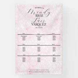 Abstrakte rosa Hochzeitsskript-Menü aus Marmor in  Banner