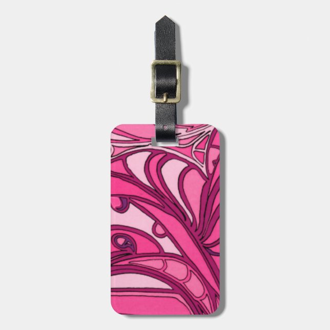 Abstrakte rosa Lackierung Gepäckanhänger (Vorderseite vertikal)