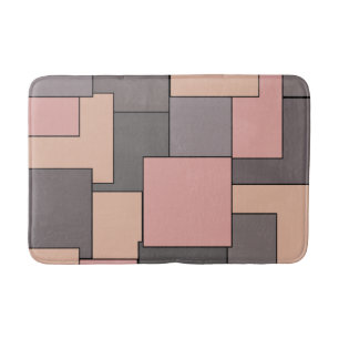 Abstrakte rosa lila-graue geometrische Kunst Badematte