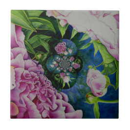 Abstrakte Rosa Péonejine Fliese