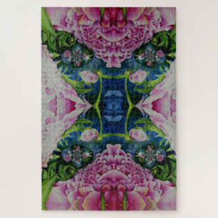 Abstrakte Rosa Péonejine Puzzle