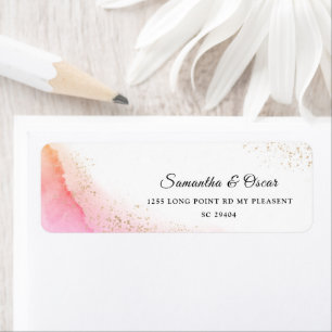 Abstrakte Rosa Pinselstriche und Gold