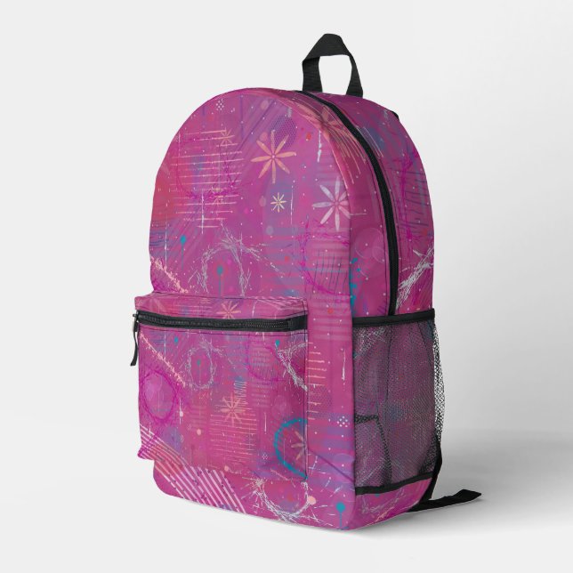 Abstrakte rosa Träume Bedruckter Rucksack (Rückseitige Ecke Rechts)